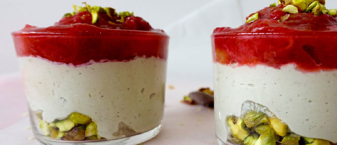 Autumn Stewed Rhubarb with Lemon Cashew Yoghurt