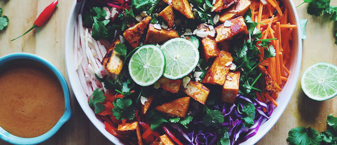 Chilli tofu salad