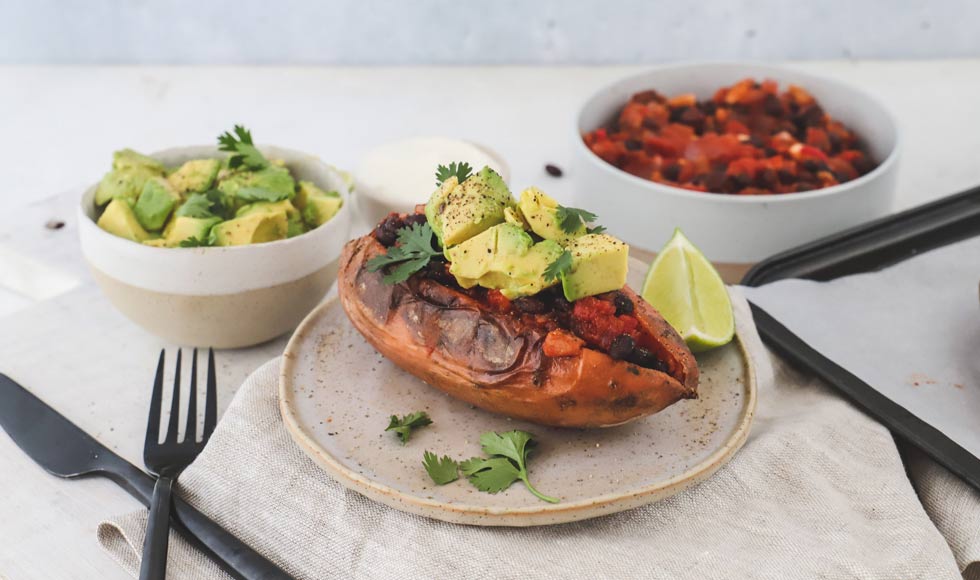 Mexican stuffed sweet potatoes